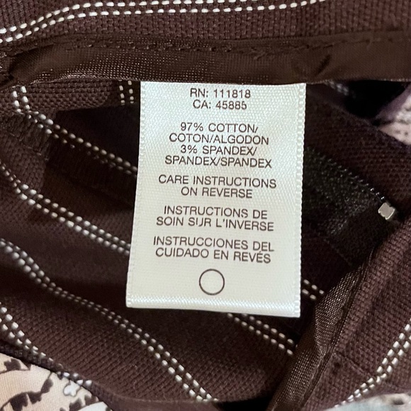 Michael Kors Rich Brown and White Pin Stripe Capri Dress Pants with Paisley Belt - Picture 9 of 9